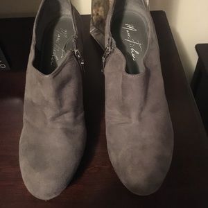 Marc Fisher gray suede booties